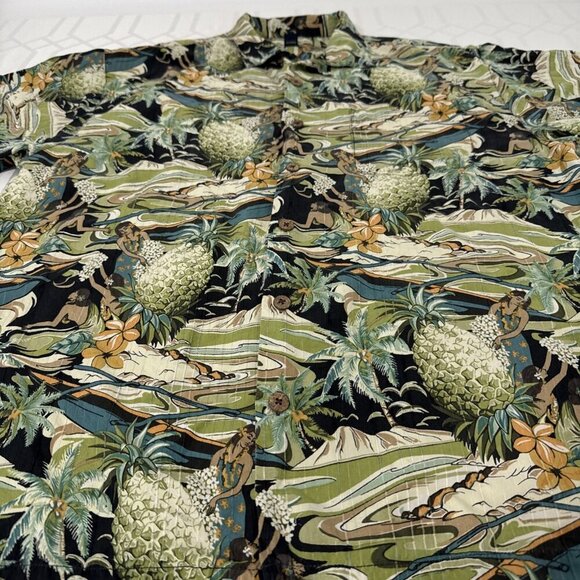 Tommy Bahama Linen Silk Blend Hawaiian Shirt Men's Palm Short Sleeves Sz L - Picture 2 of 11